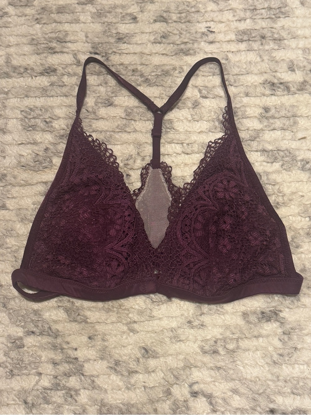 Victorias Secret Body by Victoria Purple Lace Racerback Bralette Small